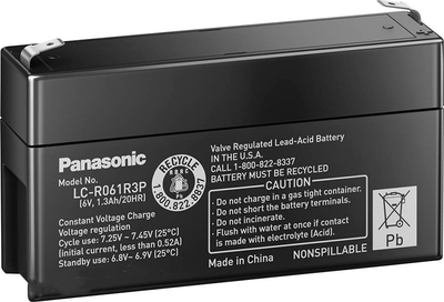 Аккумуляторная батарея Panasonic 6V 1.3Ah (LC-R061R3P)