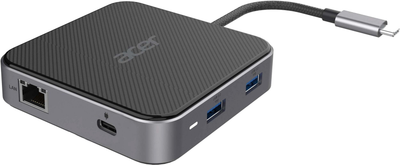 USB-хаб Acer USB-С > HDMI/DP/2xUSB-A3.2/USB-C/RJ45/mini-jack 0.15 м Black (HP.DSCAB.013)