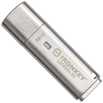 Флеш пам'ять USB Kingston IronKey Locker+ 50 32GB USB 3.2 Silver (IKLP50/32GB)