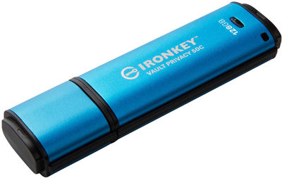 Флеш пам'ять USB Kingston IronKey Vault Privacy 50 128GB USB 3.2 Type-C Blue (IKVP50C/128GB)