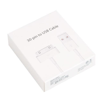 Кабель 30-pin to USB 1m для Apple iPhone 4 / 4S / Apple iPad 1 / 2 / 3 / Кабель для Зарядки - Foxconn - Білий