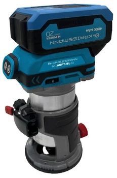 Фрезерная машина аккумуляторная KRAISSMANN 681 AOFT-BL 20MP (безщеточный мотор без аккумулятора и ЗУ)