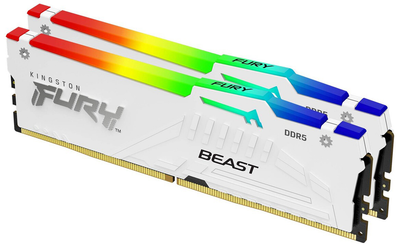Оперативная память Kingston Fury Beast DDR5-6400 RGB 32768MB PC5-51200 (Kit of 2x16384) White (KF564C32BWEAK2-32)