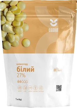 Белый шоколад в калетах 27% COOKIT в дропсах 1 кг (4820251841155)