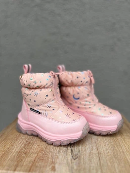 Дитячі зимові дутики для дівчинки Apawwa Pink 23 р, рожеві