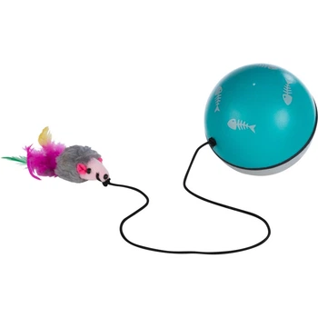 Интерактивная игрушка для котов мячик с моторчиком и мышкой Trixie, 9 см