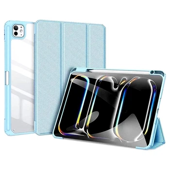 Чехол книжка с подставкой для планшета и держателем для стилуса Dux Ducis Toby Series iPad Air 6 13" (2024) / Pro 12.9" (2018/2020/2021/2022) blue
