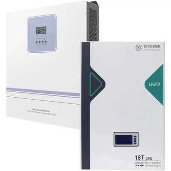 Гибридный солнечный инвертор Techfine GA-11048JMH + 1 x аккумулятор Dipower LiFePO4 5120Wh [113647]