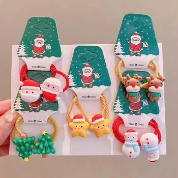 Дитячі резинки для волосся новорічні merry christmas 10 шт
