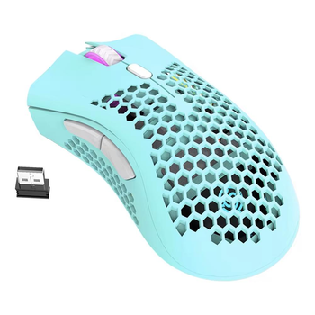 Беспроводная оптическая компьютерная мышь BM600 с RGB подсветкой и разрешением DPI 1600, 800 мАч, бирюзовая (91838750)
