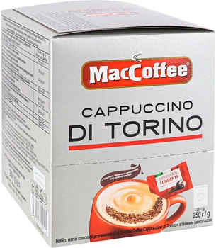 Кофейный напиток 3в1 MacCoffee Cappuccino Di Torino с темным шоколадом 25 г x 10 шт (8887290002172)