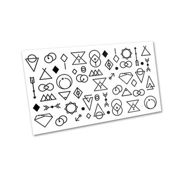 Слайдер-дизайн для ногтей Slider Design (02266), геометрический, черный, 1 лист для маникюра и педикюра
