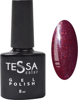 Гель-лак для нігтів TESSA Color №043, бордовий з блискітками, 8 мл для манікюра та педікюра