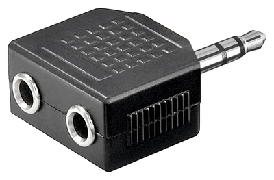 Перехідник аудіо Lucom Jack 3.5mm 3pin 1x2 M/F (Splitter) адаптер Y-form Stereo-Stereo AUX чорний(62.09.8438)