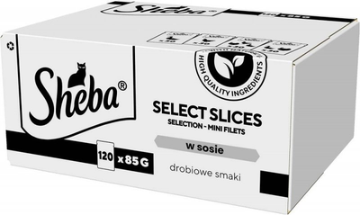 Mokra karma dla kota SHEBA Selection Select Slices Drobiowe smaki w sosie 120 x 85 g (4770608265571)