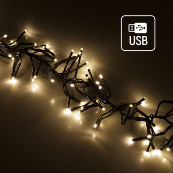 Светодиодная гирлянда-мишура ColorWay LED 150 5 м 8 функций USB Теплый белый (CW-G-150L5U)