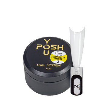 Гель для нарощування нігтів кольоровий YouPOSH Jelly Gelly 15 мл, 02 Білий