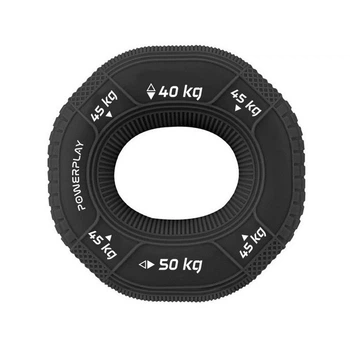 Эспандер кистевой силиконовый PP-4331 Hand Grip Hard PowerPlay PP_4331_Black_(40-45-50) 40-45-50 кг, Черный