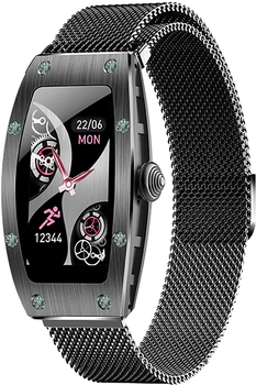 Smartwatch Kumi K18 Swarovski Black (KU-K18/BK) (K18BK210104140) - Outlet