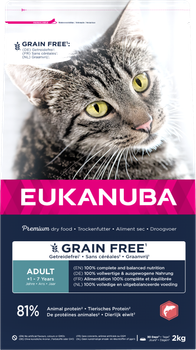 Сухий корм для дорослих котів Eukanuba Grain Free Лосось 2 кг (8710255189291)