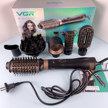 Багатофункціональна Фен-Щітка Браш Vgr 6 В 1 1000Вт Гребінець Чорний