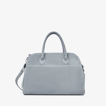 Сумка жіноча шкіряна саквояж велика Regina Notte Travel bag 3787 Джинс