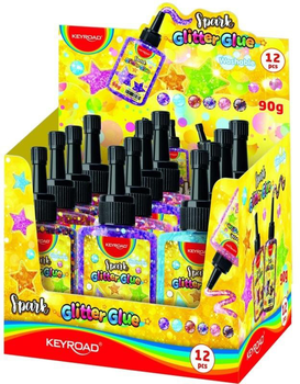 Набір рідкого клею Keyroad Glitter Glue 90 г 12 шт (6941288762881)