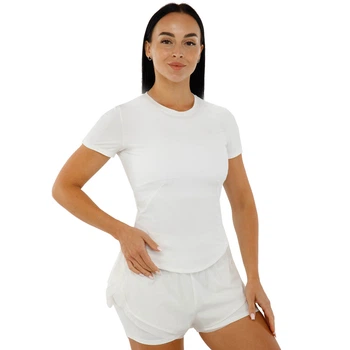 Футболка жіноча спортивна для фітнесу Zelart VSX 2382 розмір M (165-168см) White