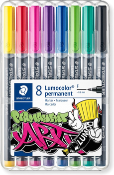 Zestaw markerów wielokolorowych Staedtler Lumocolor Art F wodoodporne 8 szt (4007817078242)