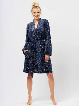 Халат женский больших размеров Key Night&Day LGD 911 B24 L/XL Синий (5904765674689)