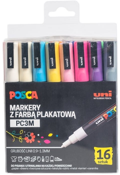 Zestaw markerów wielokolorowych Uni Posca PC-3M 16 szt (5906340928330)