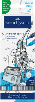 Zestaw markerów dwustronnych Faber-Castell Goldfaber Sketch Design 6 szt (4005401648062)