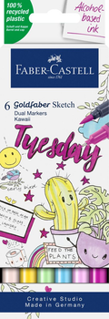 Zestaw markerów dwustronnych Faber-Castell Goldfaber Sketch Kawaii 6 szt (4005401648116)