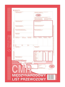 Formularze do nadruku Michalczyk i Prokop CMR Międzynarodowy list przewozowy 800-2N A4 80 arkuszy (5906858010206)