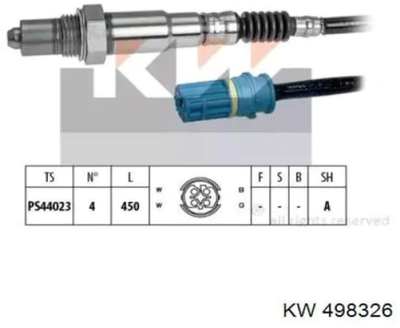 Лямбда-зонд KW (аналог EPS 1.998.326/Facet 10.8326) (498326)