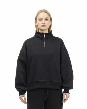 Свитшот женский оверсайз на молнии Black XXXS