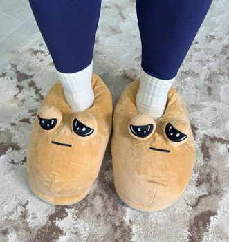 Домашние Тапочки Игрушки Кигуруми Kigurumi Пришелец Поу Мягкие Теплые Для Девочки Бежевый 35-41 (Д753207)