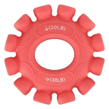 Эспандер кистевой Кольцо с двойной нагрузкой (1шт) JELLO FI-0650 (силикон, нагрузка 20LB-30LB, цвет розовый)