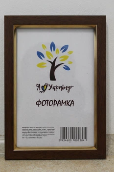 Фоторамка 9Х13, светло-коричневая с золотой вставкой, 1511-5120, СТЕКЛО + КАРТОН