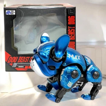 Интерактивная Собачка MIC Dou Beast Dog Бульдог Blue игрушка - подставка под телефон звуковые и световые єффекты
