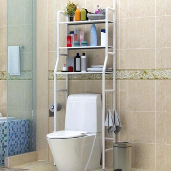 Полиця стелаж підлогова над унітазом Toilet Rack 362 TO етажерка у ванну стелаж в туалет Біла