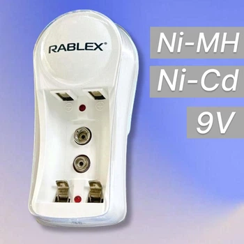 Зарядное устройство Rablex RB 4I6 универсальная зарядка на 2 аккумулятора Ni-MH Ni-Cd 9V от сети