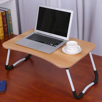 Підставка для ноутбука Laptop Table з 4 USB портами ліхтариком і вентилятором, Дерево
