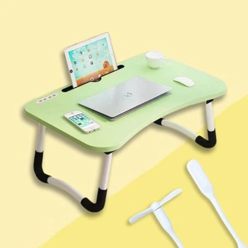 Подставка для ноутбука столик Laptop Table с 4 USB портами фонариком и вентилятором, Салатовый