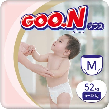 Трусики-подгузники Goo.N Plus для детей 6-12 кг Размер M 52 шт (4902011113228)