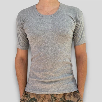 Мужская футболка базовая с широким горлом серая Namaldi 2XL (113-Grey-2XL)