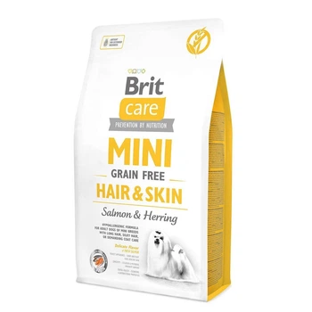 Сухой корм Brit Care Mini Grain Free Hair & Skin беззерновой корм для собак миниатюрных пород с длинной шерстью 2 кг