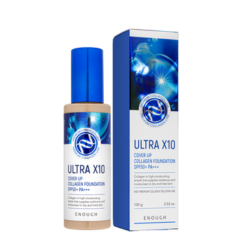 Тональная основа для лица Enough Ultra X10 Cover Up Collagen 100 мл № 23 Тёмно-бежевый