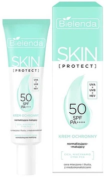 Солнцезащитный нормализующий и матирующий крем - Bielenda Skin Protect SPF 50 Normalizing and Mattifying Cream 40ml (1223667-1008244899-2)