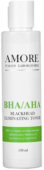 Концентрований тонік із кислотами проти чорних крапок та акне Amore BHA/AHA Blackhead Eliminating Toner 150ml (756022-681752-2)
